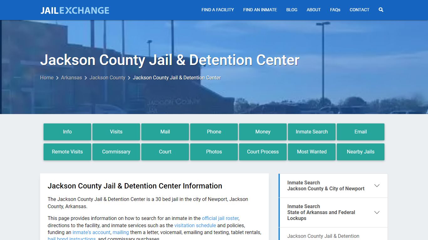 Jackson County Jail & Detention Center, AR Inmate Search, Information